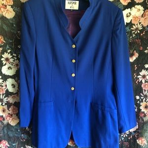 Blue blazer with gold buttons